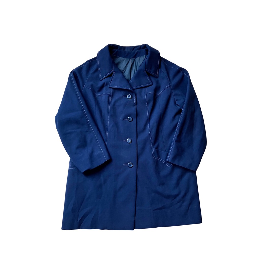 Vintage Blue Jacket with White Topstitching